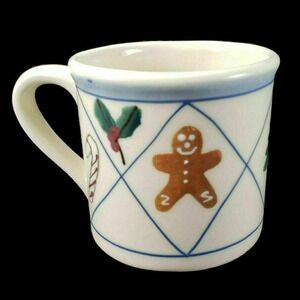 Hartstone Pottery Mug Christmas Traditions Gingerbread Border 1982 USA Vintage